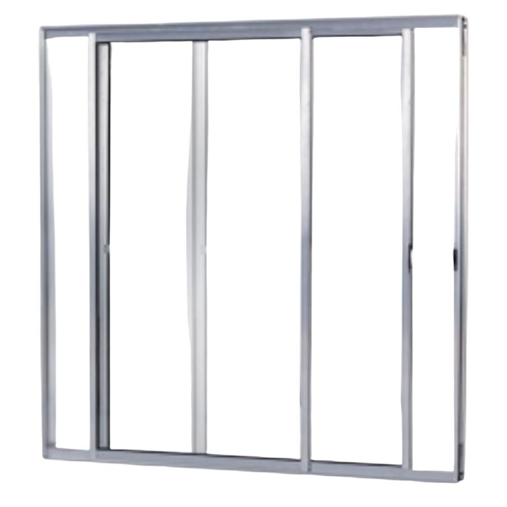 Janela de Correr Móvel Alumínio Natural 1m x 1m 2 Folhas Esquadromil